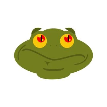 Frog surprised emoji. toad Avatar astonished amphibious. Emotion Reptile Face Stock Illustration