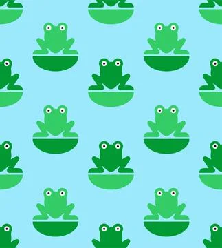 Frog symbol pattern seamless. Toad background. Baby fabric texture Stock Illustration