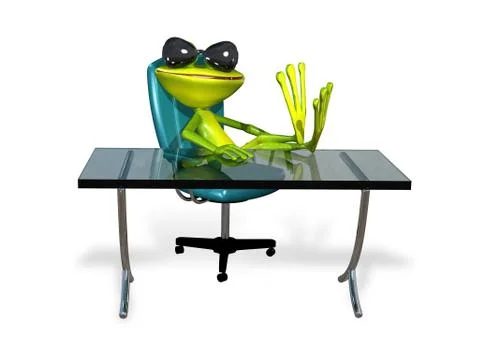 Frog at the table Illustrazione stock