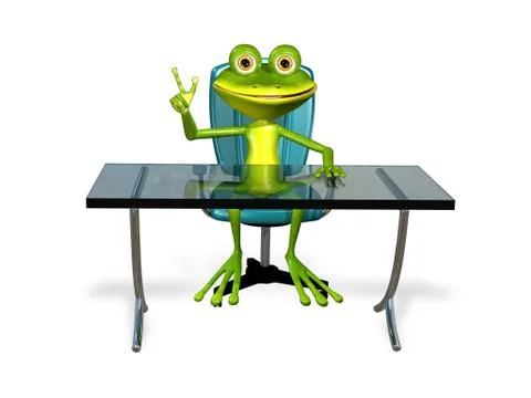 Frog at the table Stock Illustration