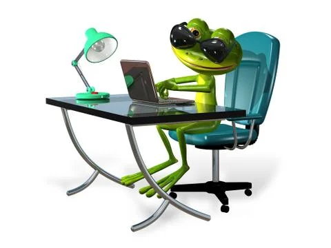 Frog at the table Stock Illustration