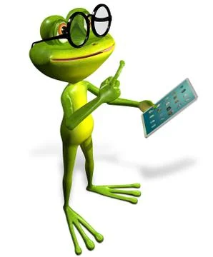 Frog with tablet Stock Illustration