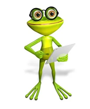 Frog with tablet Stock Illustration