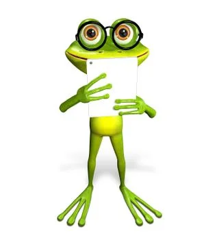 Frog with tablet Stock Illustration