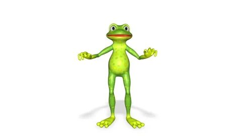 Frog Talking Looped White Background Stock Footage 169635561
