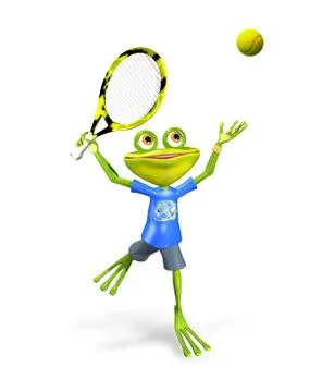Frog tennis Stock Illustration