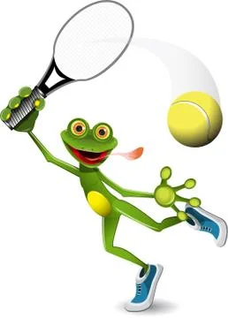 Frog tennis player Stock Illustration
