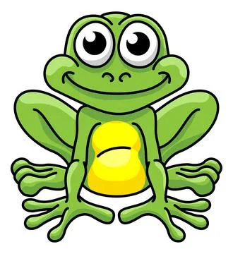 Frog Toad Cartoon Cute Animal Character Mascot Stock Illustration