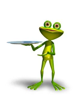 Frog with a tray Stock Illustration