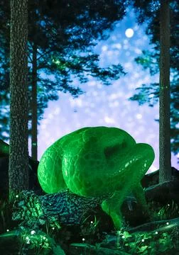 Frog on the tree Illustrazione stock