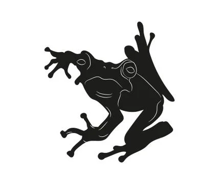Frog vector illustration, silhouette drawing, vector Stock-Illustration