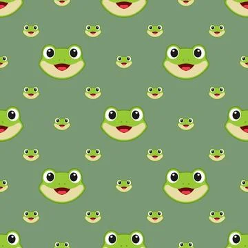 Frog vector seamless pattern Stock Illustration