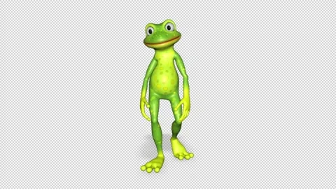 Frog Walking Looped Alpha Channel Stock Footage 168309449