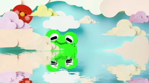 Frog Water with Cloud Sky Background Stock Footage 301668380