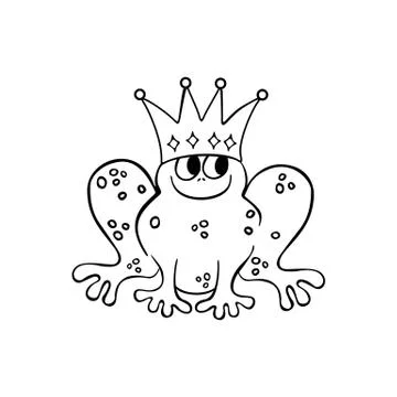 A frog wearing a Crown Stock Illustration