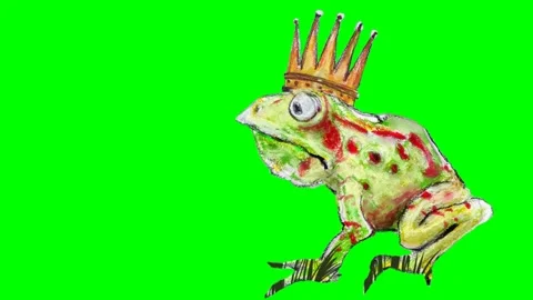 A frog wearing a crown sitting brooding in nature with a very natural and Stock Footage 286339052