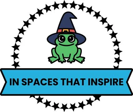 A frog wearing a hat is sitting in a circle of stars 스톡 일러스트