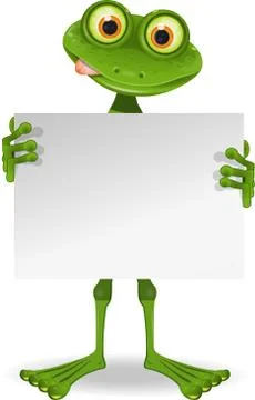 Frog with a white paper Stock Illustration
