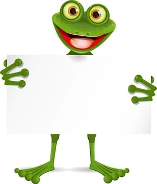 Frog with a white plate Stock Illustration