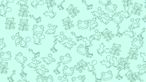 Froggy Fun - A Seamless Pattern of Cute Frogs. Stock Footage 321854681