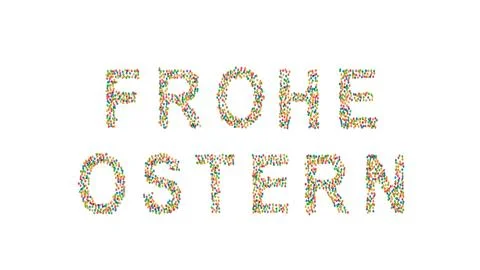 Frohe Ostern German Happy Easter  Colorful Sprinkle Text Isolated On White Stock Illustration