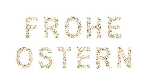 Frohe Ostern German Happy Easter Sprinkle Text Isolated On White Stock Illustration