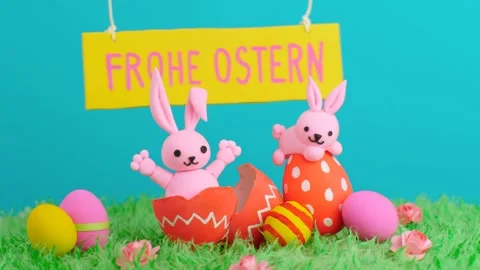 Frohe Ostern - Happy Easter background Stock Footage 147060775