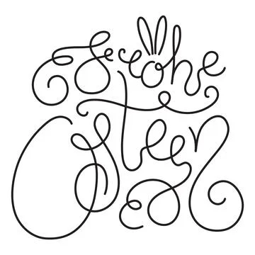 Frohe Ostern, Happy Easter in German hand lettering quote, calligraphy Stock Illustration