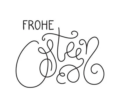 Frohe Ostern, Happy Easter in German hand lettering quote, calligraphy Stock Illustration