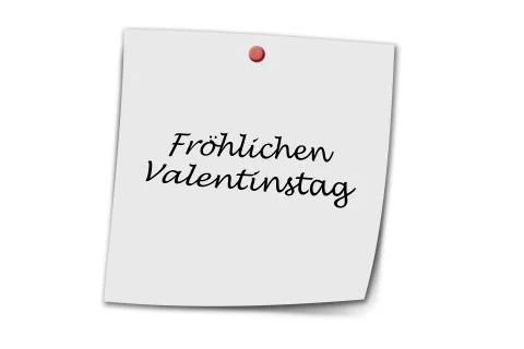 Fröhlicher valentinstag written on a memo Stock Illustration