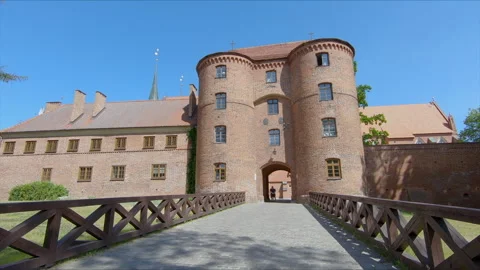 FROMBORK, POLAND - SEPTEMBER 9 2023: Walls surrounding catholic cathedral Stock Footage 268584554