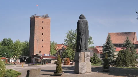 FROMBORK, POLAND - SEPTEMBER 9 2023: Monument of astronomer Nicolaus Copernicus Stock Footage 297257965