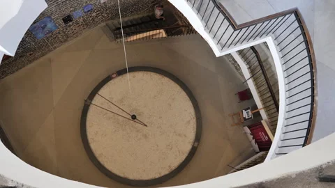 FROMBORK, POLAND - SEPTEMBER 9 2023: Foucault's pendulum Stock Footage 325646698