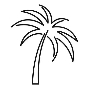Frond palm icon outline vector. Coconut tree Stock Illustration