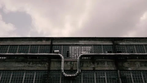 In front of abandoned factory Stock Footage 248158747