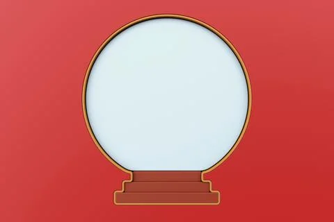 Front of abstract snowball with red background. Red white plastic wall Stock Illustration