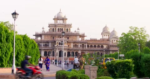 Front Albert hall museum jaipur Stock Footage 219922799