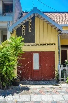 The front of an ancient house in the city of Gresik, 17 September 2023 Stock Photos