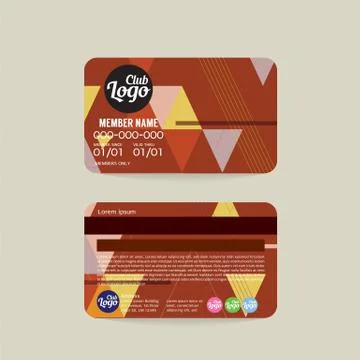 Front And Back Member Card Template Vector Illustration Stock Illustration