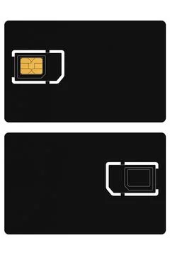 Front And Back Of Mobile SIM Card Stock Illustration