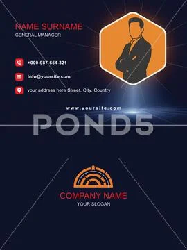 Front And Back Template Of Business Card With Photo mockup and logo Modèle PSD