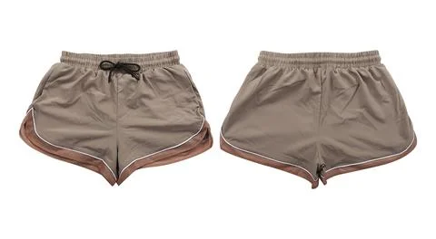 Front and back view of women's compression shorts Stock Photos