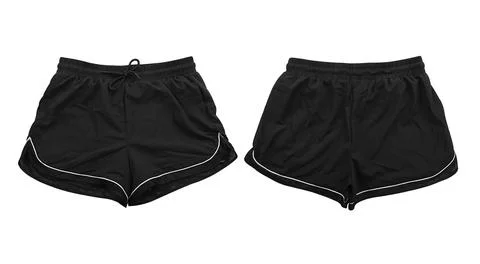 Front and back view of women's compression shorts Stock Photos