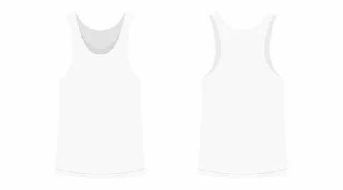 Front and back views of men's white t-shirt Stock Illustration