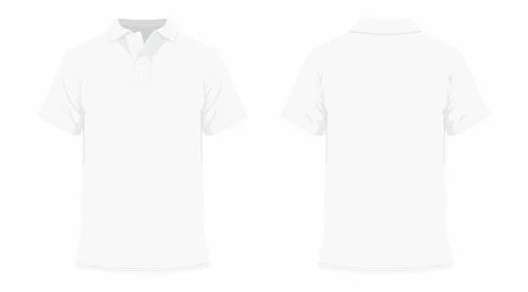 Front and back views of men's white t-shirt Illustrazione stock