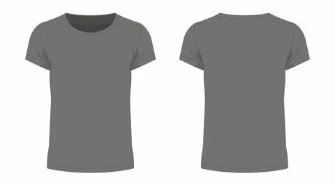 Front and back views of men's black t-shirt Stock Illustration