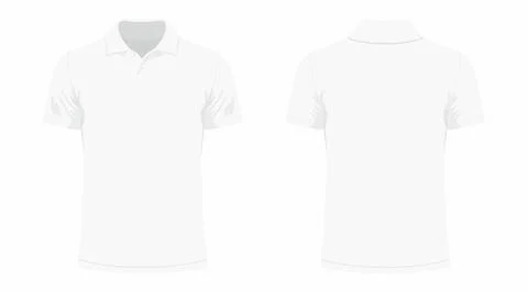 Front and back views of men's white t-shirt Stock Illustration