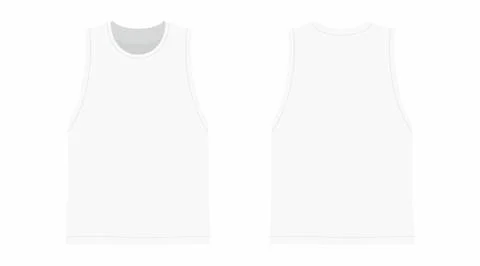 Front and back views of men's white t-shirt Stock Illustration