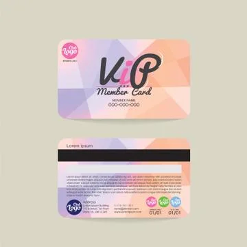 Front And Back VIP Member Card Template Vector Illustration Stock Illustration