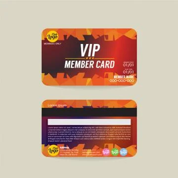 Front And Back VIP Member Card Template Vector Illustration Stock Illustration